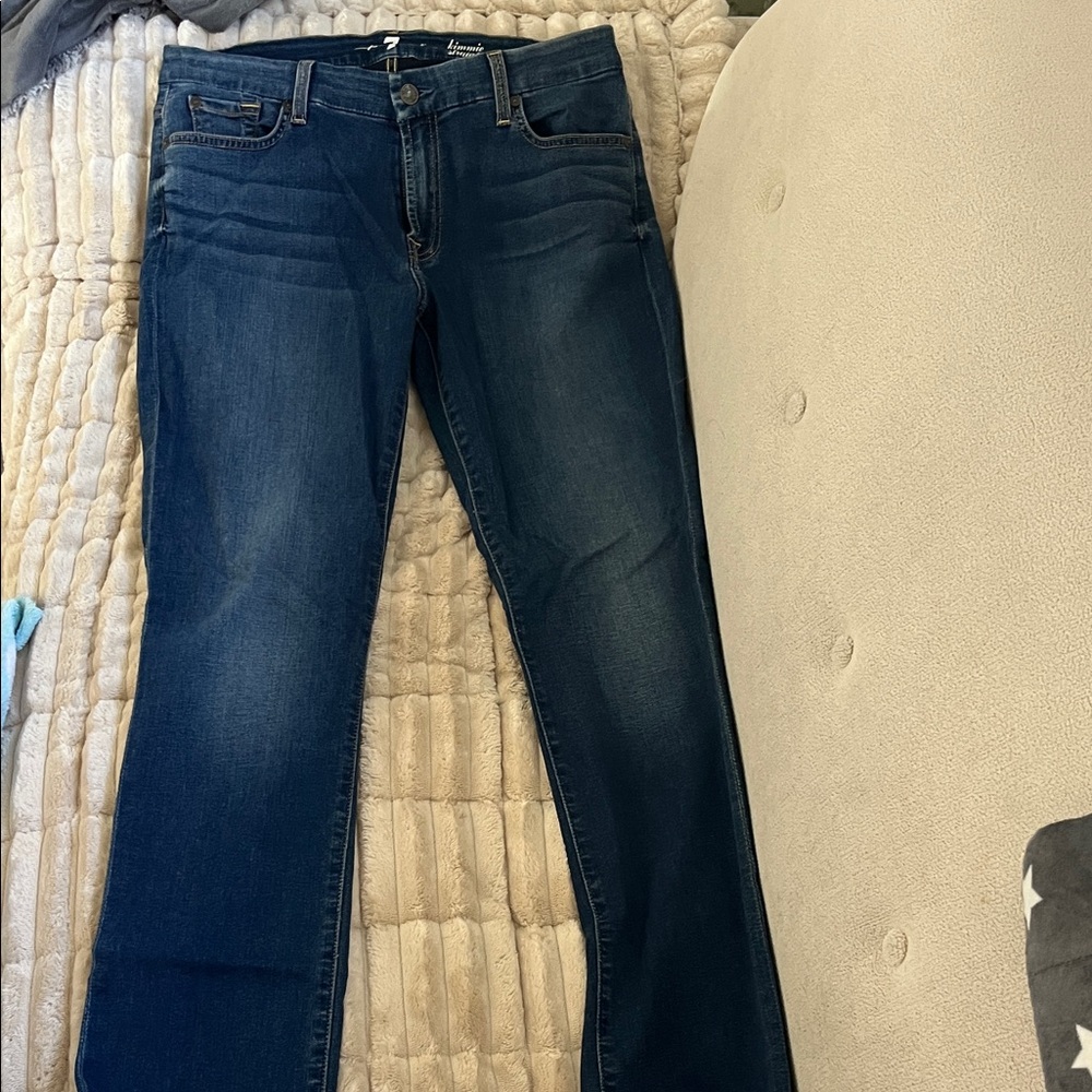7 For All Mankind Women's Dark Blue straight leg Jeans